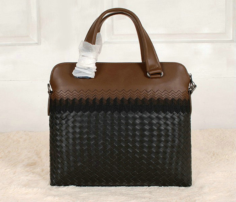 Bottega Veneta intrecciato VN briefcase 1153068-1 black&khaki